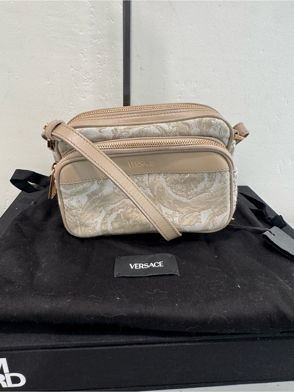 Versace Floral Jacquard Crossbody Bag